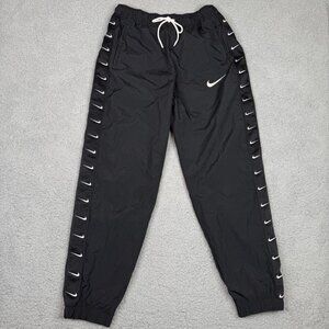 Nike Track Pants Mens Medium Black Nylon Swoosh Logo Jogger Athletic CV9179-010
